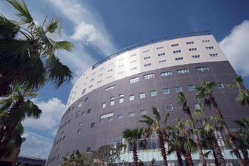 Hotel facade. Hotel facade.